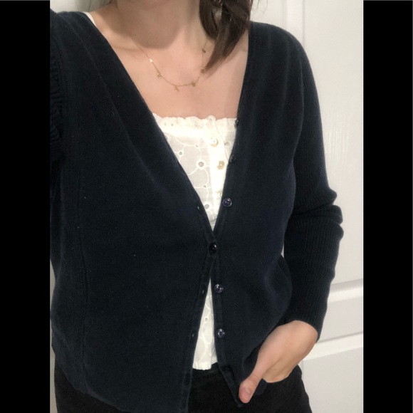 Navy Blue Button Up Cardigan - Picture 1 of 3